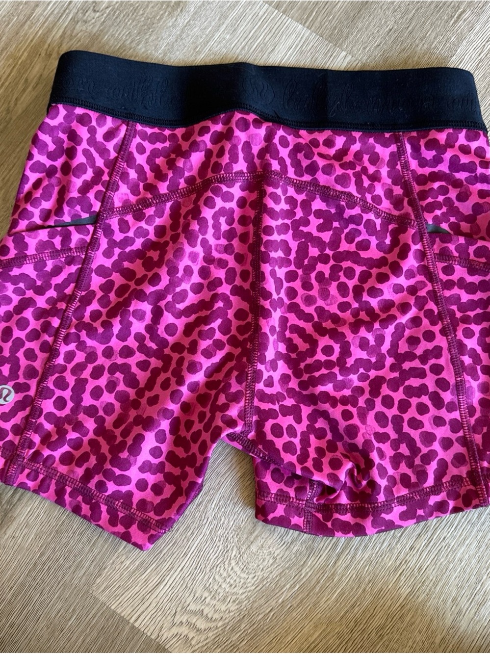 lululemon athletica Pink and Magenta Leopard Bike Shorts